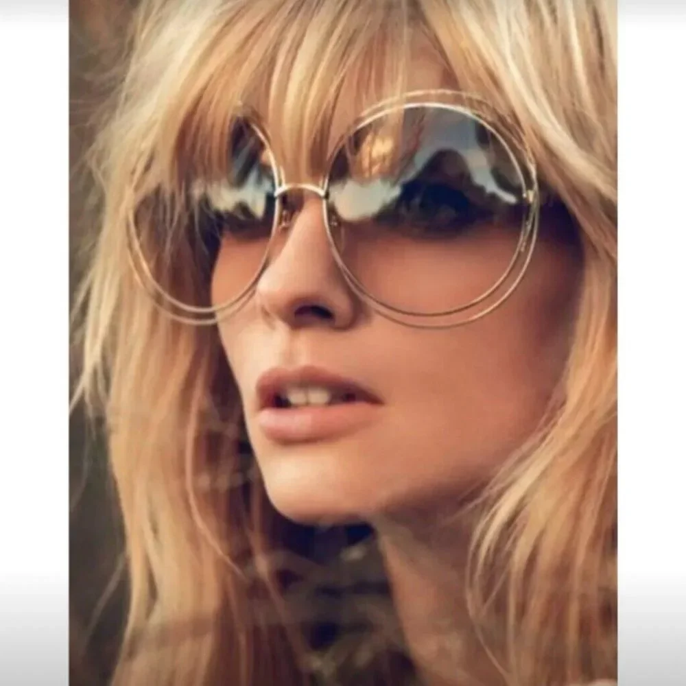 CHLOE CARLINA 58mm Round Sunglasses  in Rainbow made in Italy MSRP$420